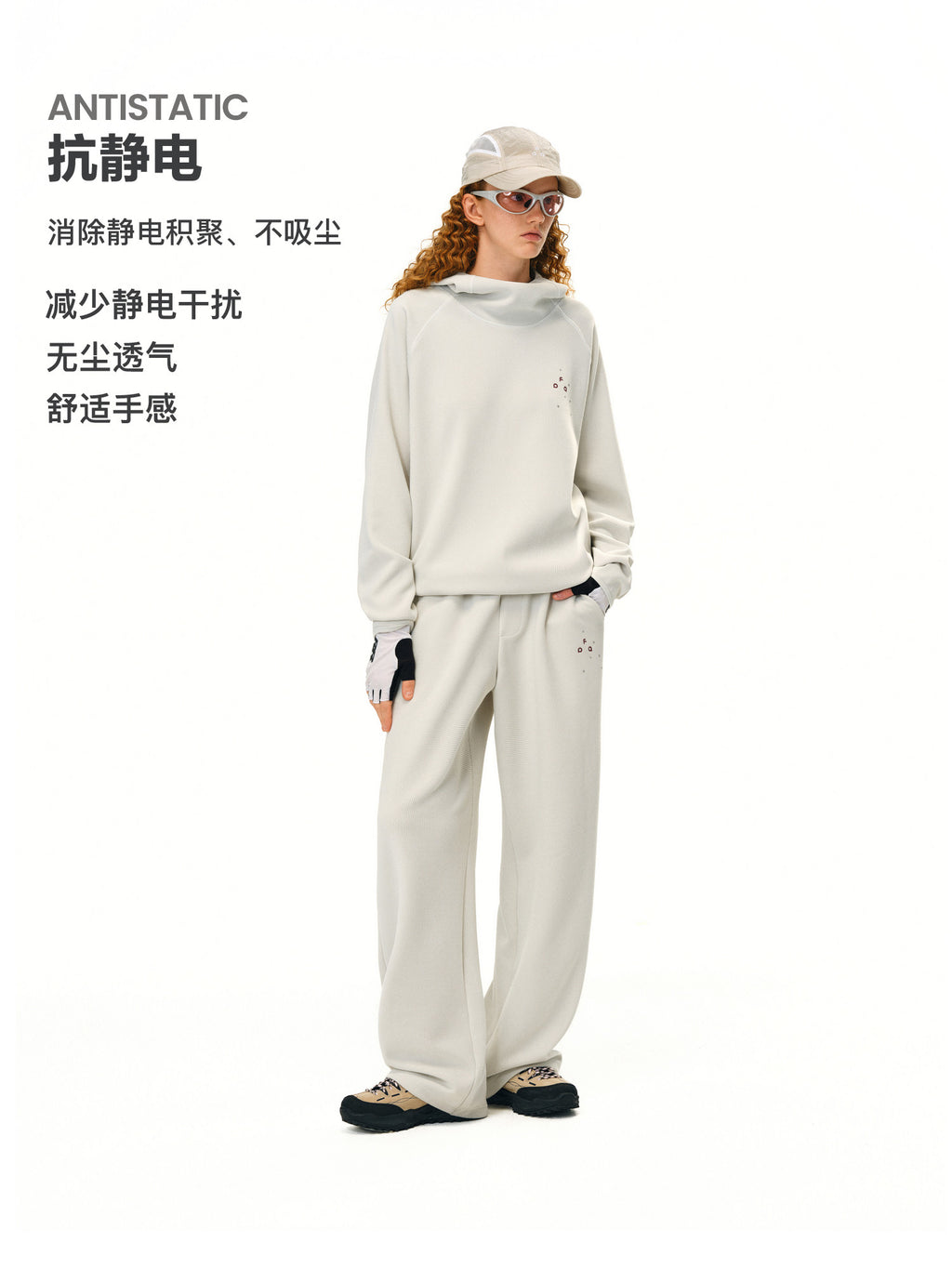 FPA Sport Skin-Friendly Waffle Texture Hooded Set Sweatshirt - Chinese Streetwear Loose Casual Couple Hoodie