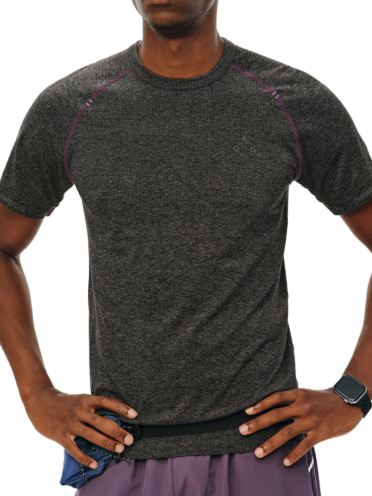 FPA One-Piece Knit Contrast Color Hasselblad Logo Short Sleeve Summer Round Neck Slim Fit Casual Fitness Outdoor Sports T-Shirt for Men