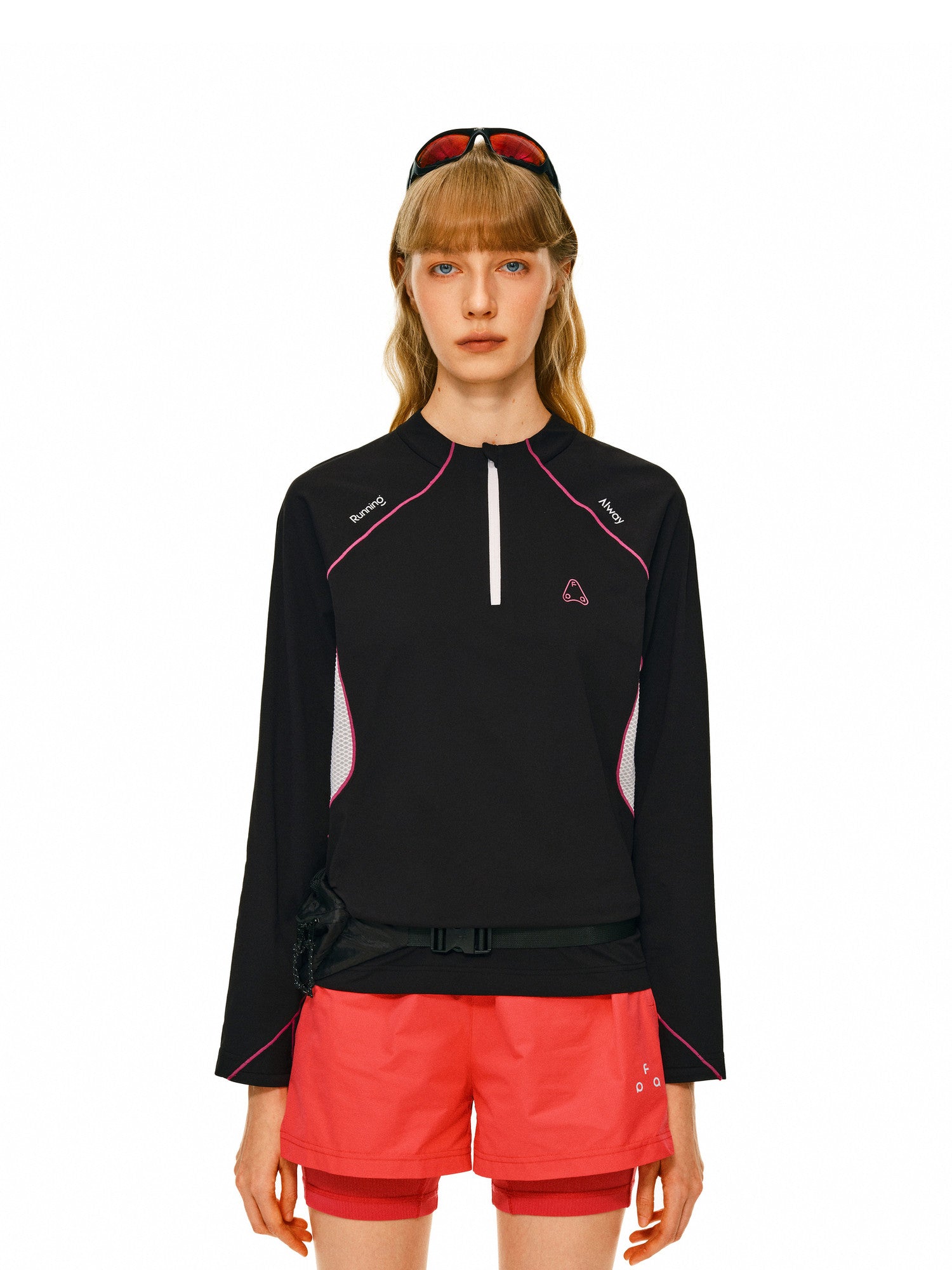 FPA Color-Block Stand Collar Long-Sleeve Sports Top – Spring/Fall Half-Zip Couple Casual Outdoor Athletic T-Shirt