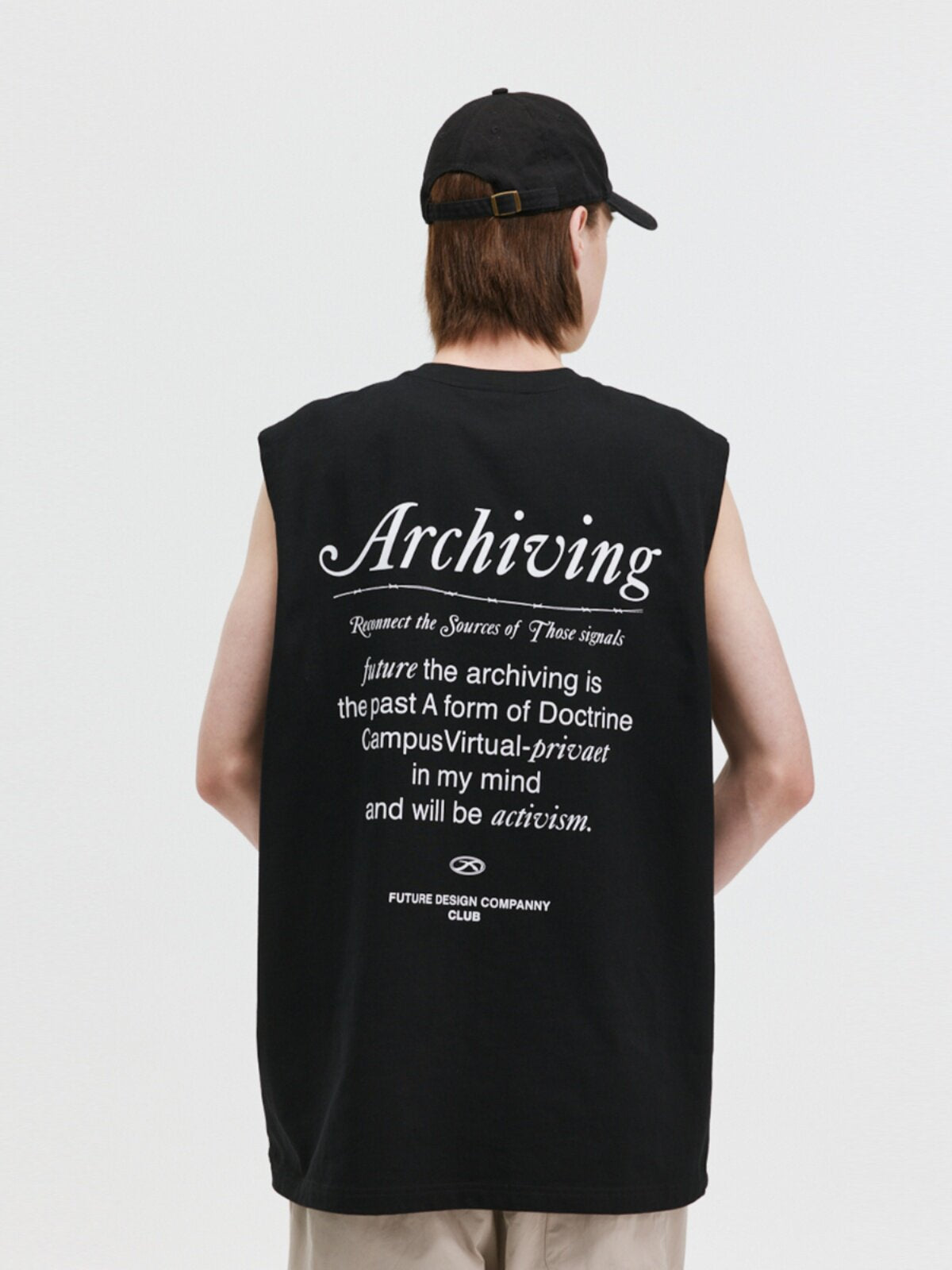 FPA Washed Letter Graphic Tank Top Summer Sport Fitness Chinese Street Style Loose Retro Cotton Sleeveless T-Shirt