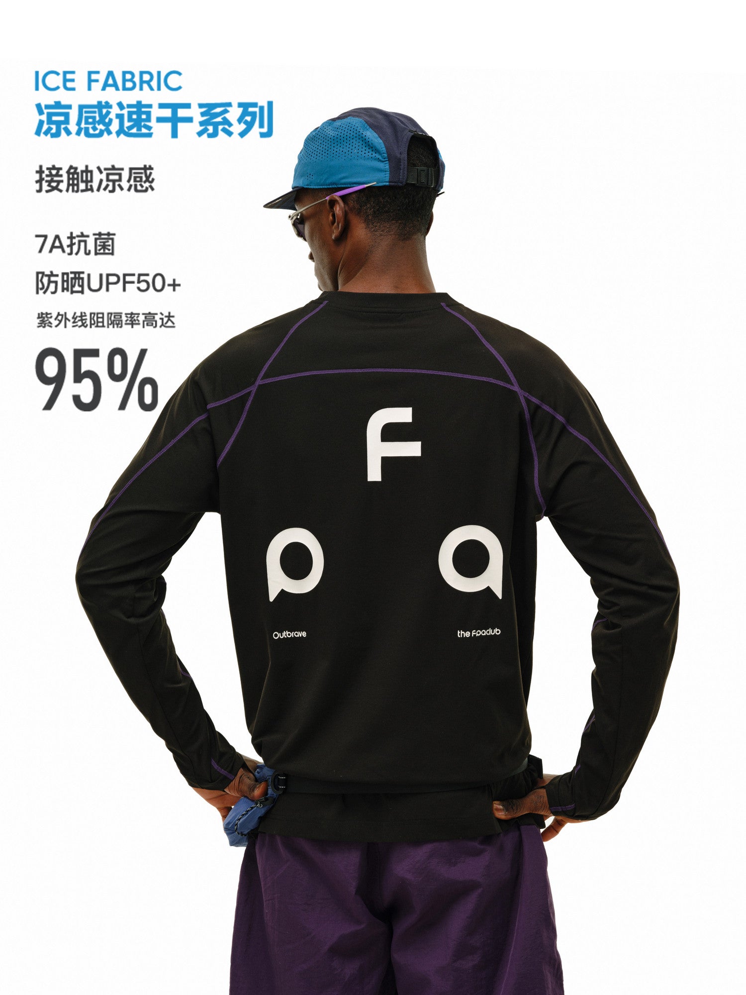 FPA Cool-Touch Quick-Dry 7A Antibacterial Sun Protection Running Long-Sleeve Shirt, Spring Outdoor Crew Neck Premium Couple T-Shirt