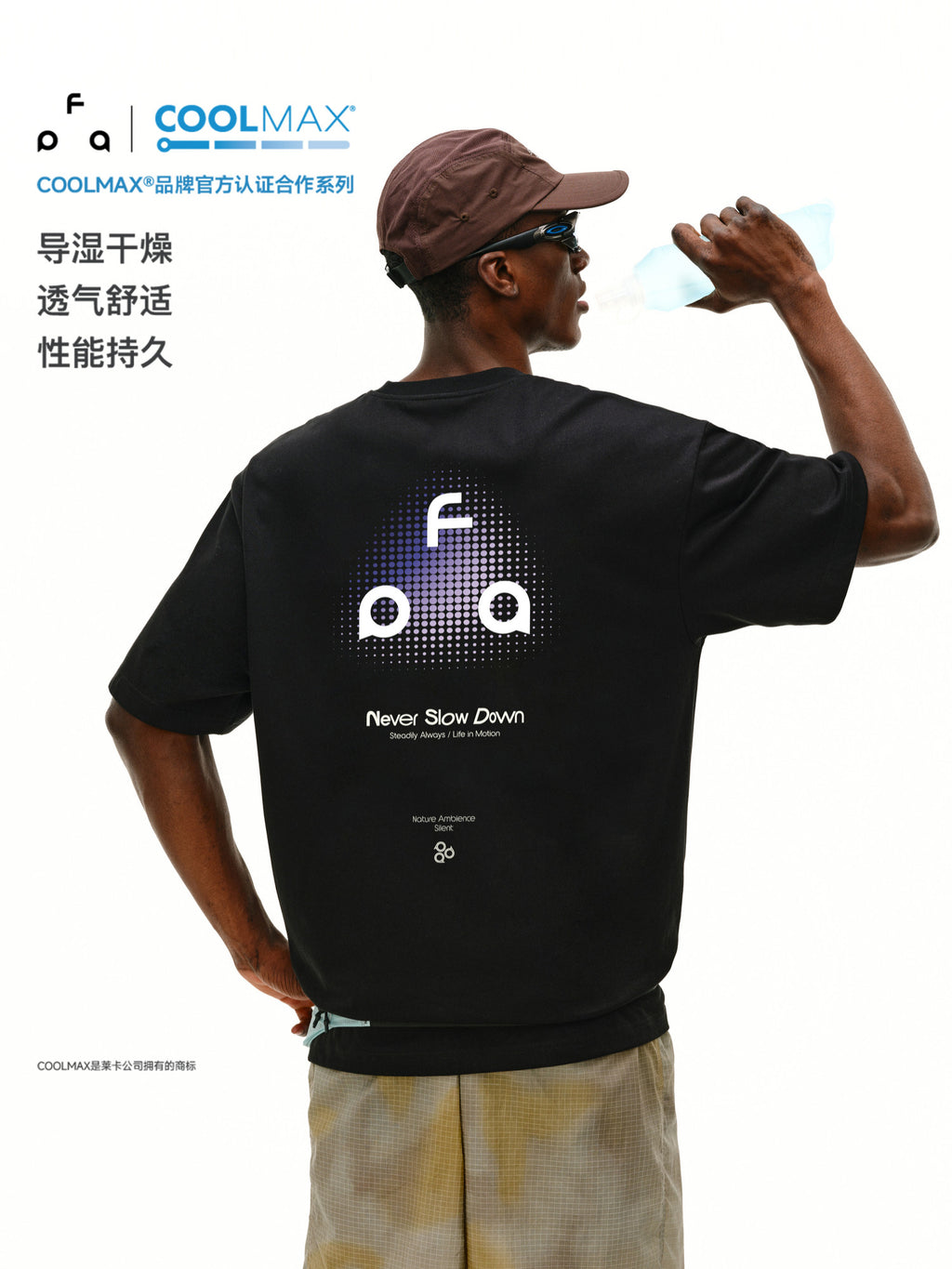 FPA Polka Dot Gradient Triangle Logo COOLMAX Short Sleeve Summer Quick-Dry Couple T-Shirt for Men