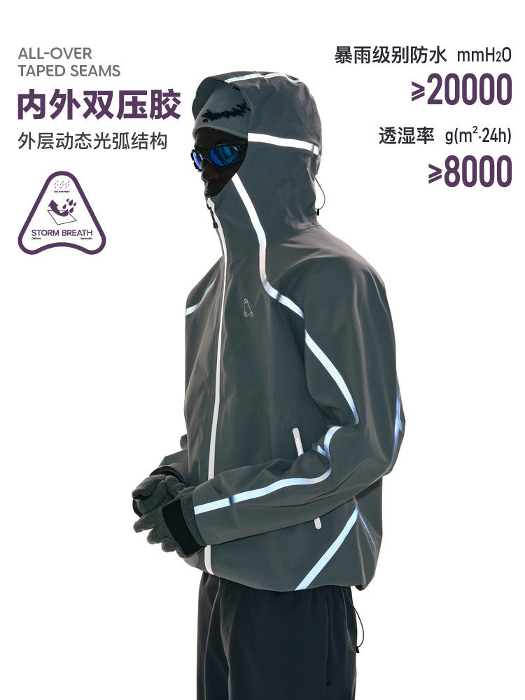 FPA 3L Outdoor Hardshell Jacket with Waterproof Breathable Technology - Light Arc Inner and Outer Seam Sealing