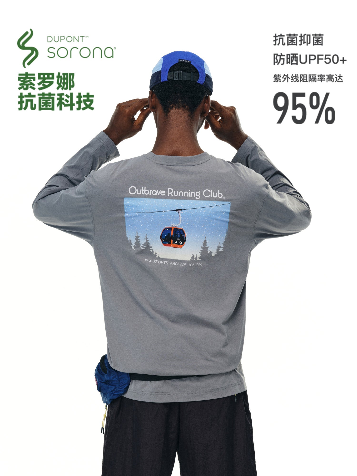 FPA Quick-Dry Antibacterial UPF50+ Long Sleeve Sports Tee - Chinese Streetwear Style Autumn American Sporty Crew Neck Couple T-Shirt for Men