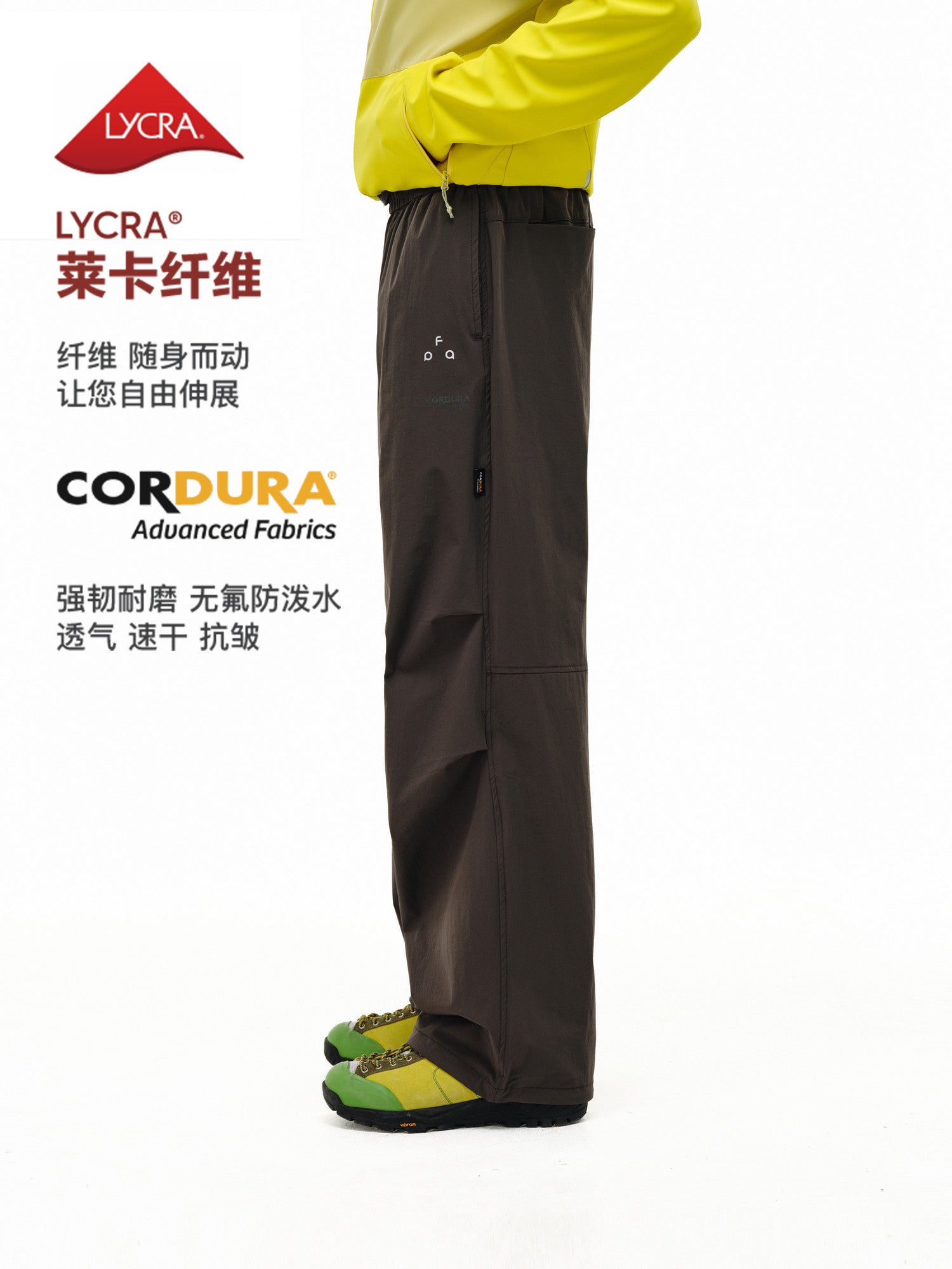 FPA Men's Quick-Dry Stretch Cargo Pants with Cordura Fabric, Water-Resistant Outdoor Casual Trousers, Loose Fit