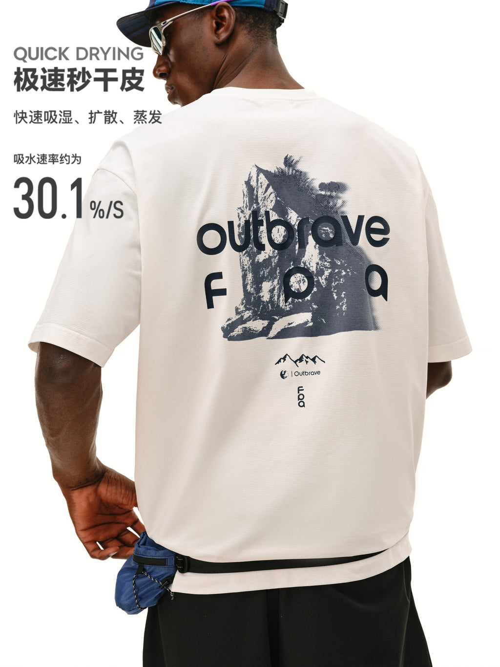 FPA Quick-Dry Breathable Mountain-Style Color-Block Print Short Sleeve Summer Sports Design Crew Neck Unisex Mid-Sleeve T-Shirt for Men