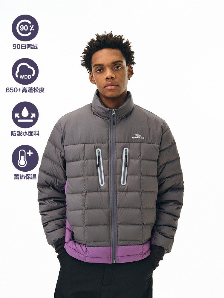 FPA 90% White Duck Down Three-Proof Paneled Double-Zip Winter Puffer Jacket, Windproof, Chinese Streetwear, Couple Style