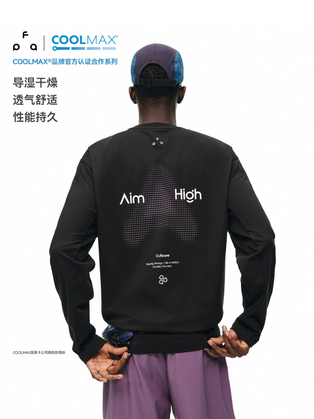 FPA Polka Dot Mountain Print Athletic T-Shirt - Outdoor Quick-Dry Breathable Crew Neck Fitness Casual Long Sleeve for Men