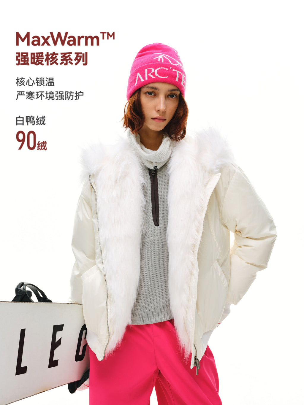 FPA Faux Fur Collar Short Down Jacket with Hood for Women 2026 New Winter Style Premium Warm Down Coat