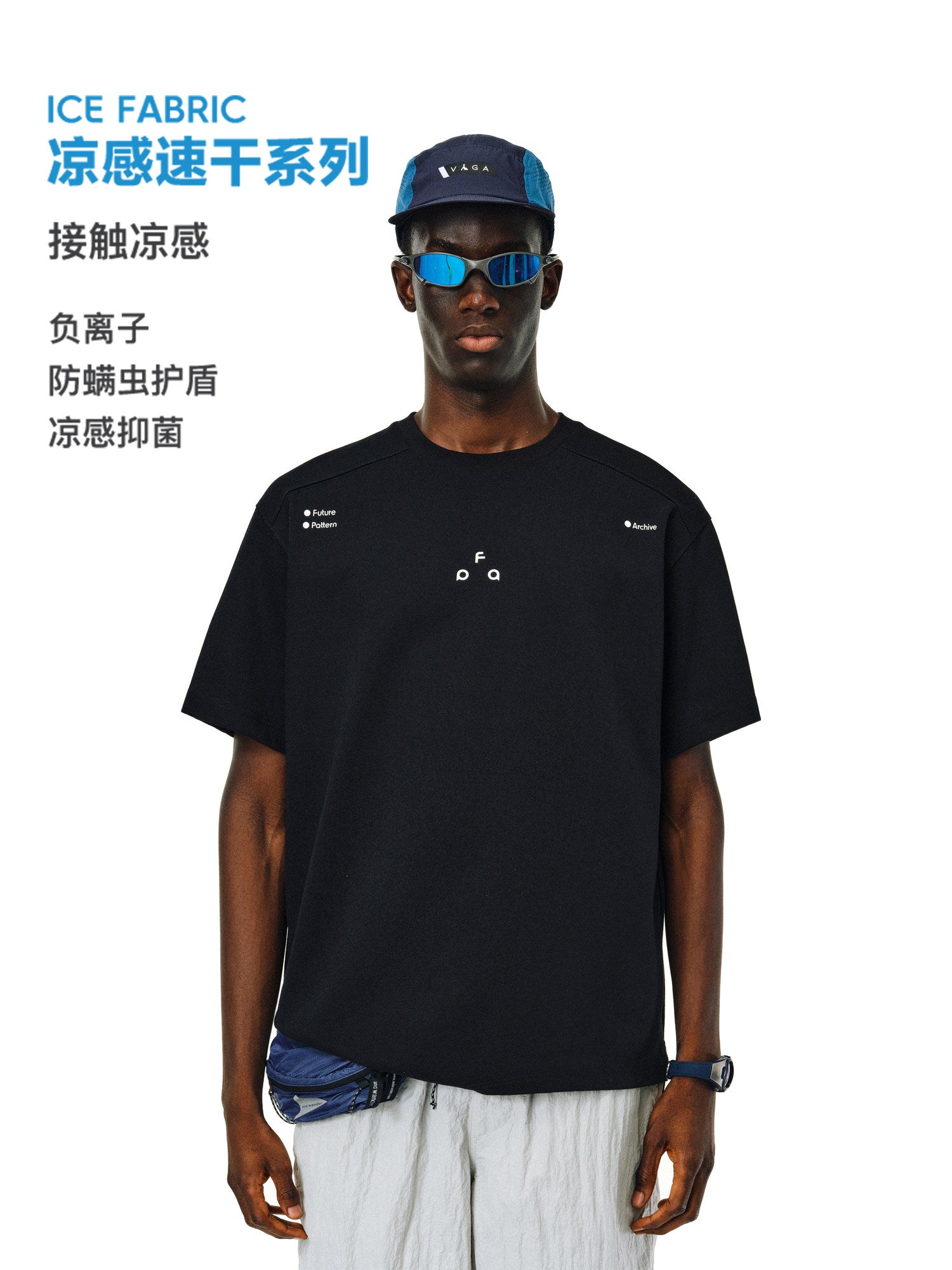 FPA Quick-Dry Cooling Antibacterial Anti-Mite Short-Sleeve T-Shirt, Chinese Streetwear American Basic Crew Neck Couple Summer Tee