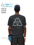 FPA COOLMAX Quick-Dry Breathable Reflective Dot Print Short Sleeve T-Shirt for Men, Summer Cool Feel Crew Neck