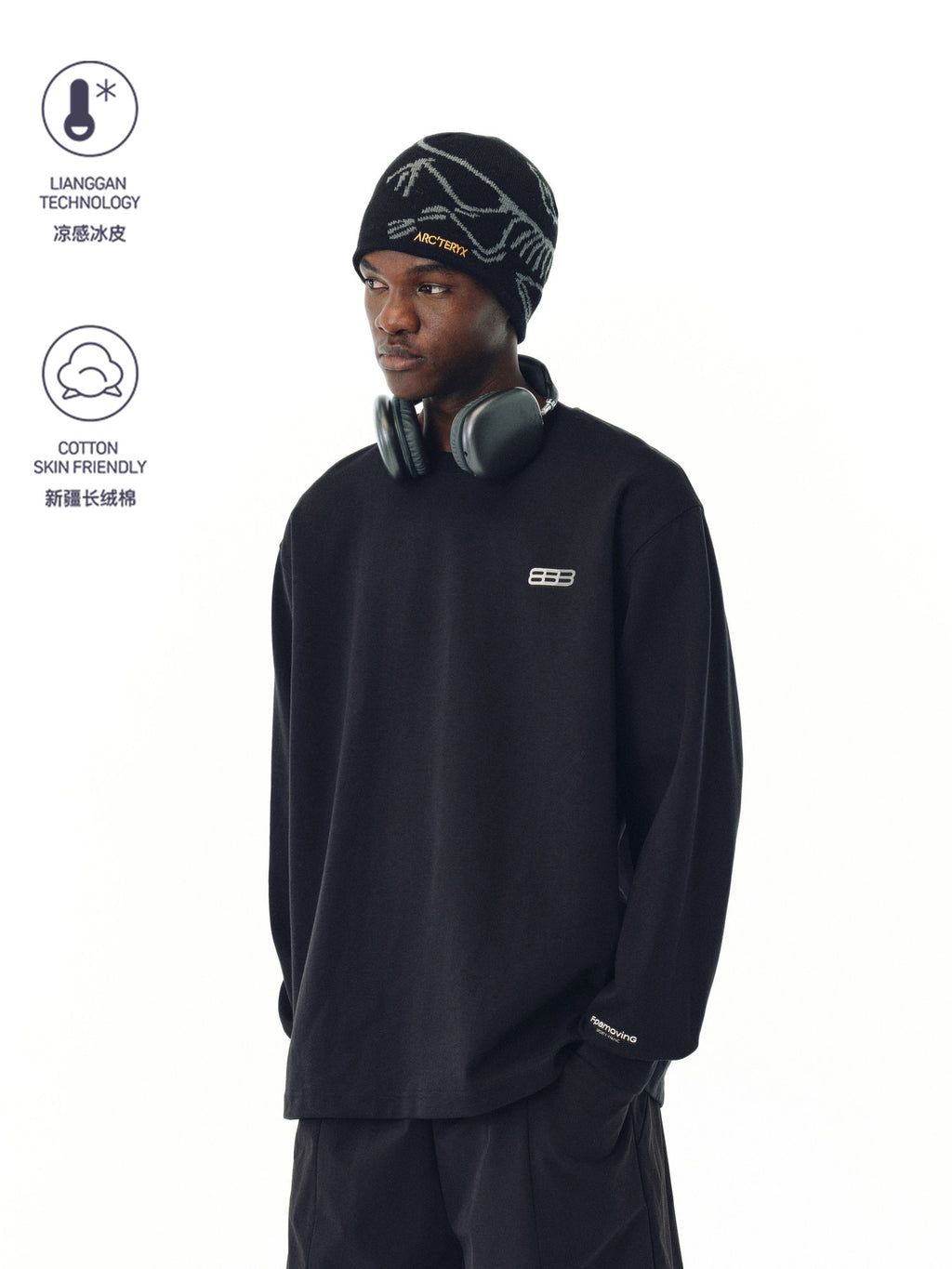 FPA Phantom 8 Long Sleeve T-Shirt - Chinese Streetwear, Loose Fit, Unisex, Round Neck, Spring/Autumn