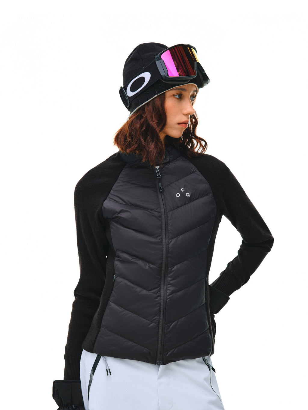 FPA Women's Patchwork Half High Collar Button Down Jacket - Lightweight Warm Short Down Coat for Autumn/Winter