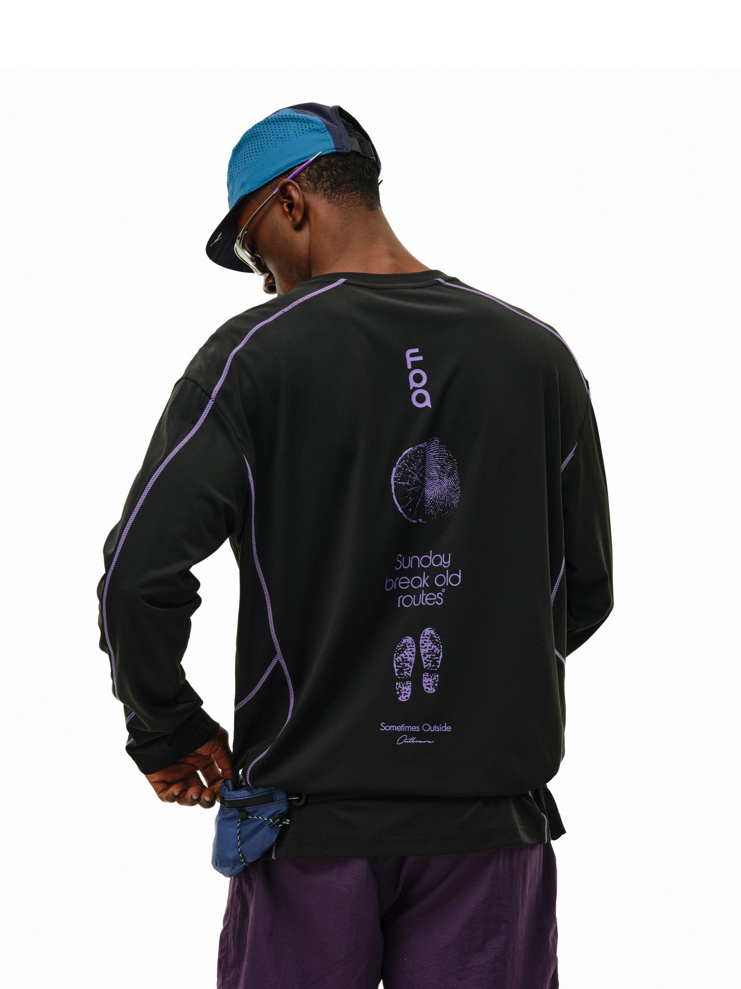 FPA Lightweight Sun-Protective Quick-Dry Long-Sleeve Outdoor Sports Hiking Crew Neck Printed Couple T-Shirt for Men