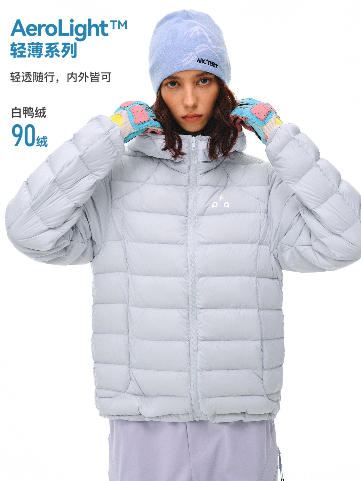 FPA Brand Triangle Logo Hooded Down Jacket – Lightweight Autumn/Winter Couple's Streetwear Warm Coat
