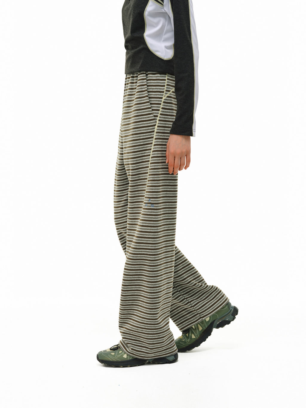 FPA Outdoor Relaxed Striped Pants – Loose Straight-Leg Retro Contrast Color Casual Trousers for Spring/Autumn