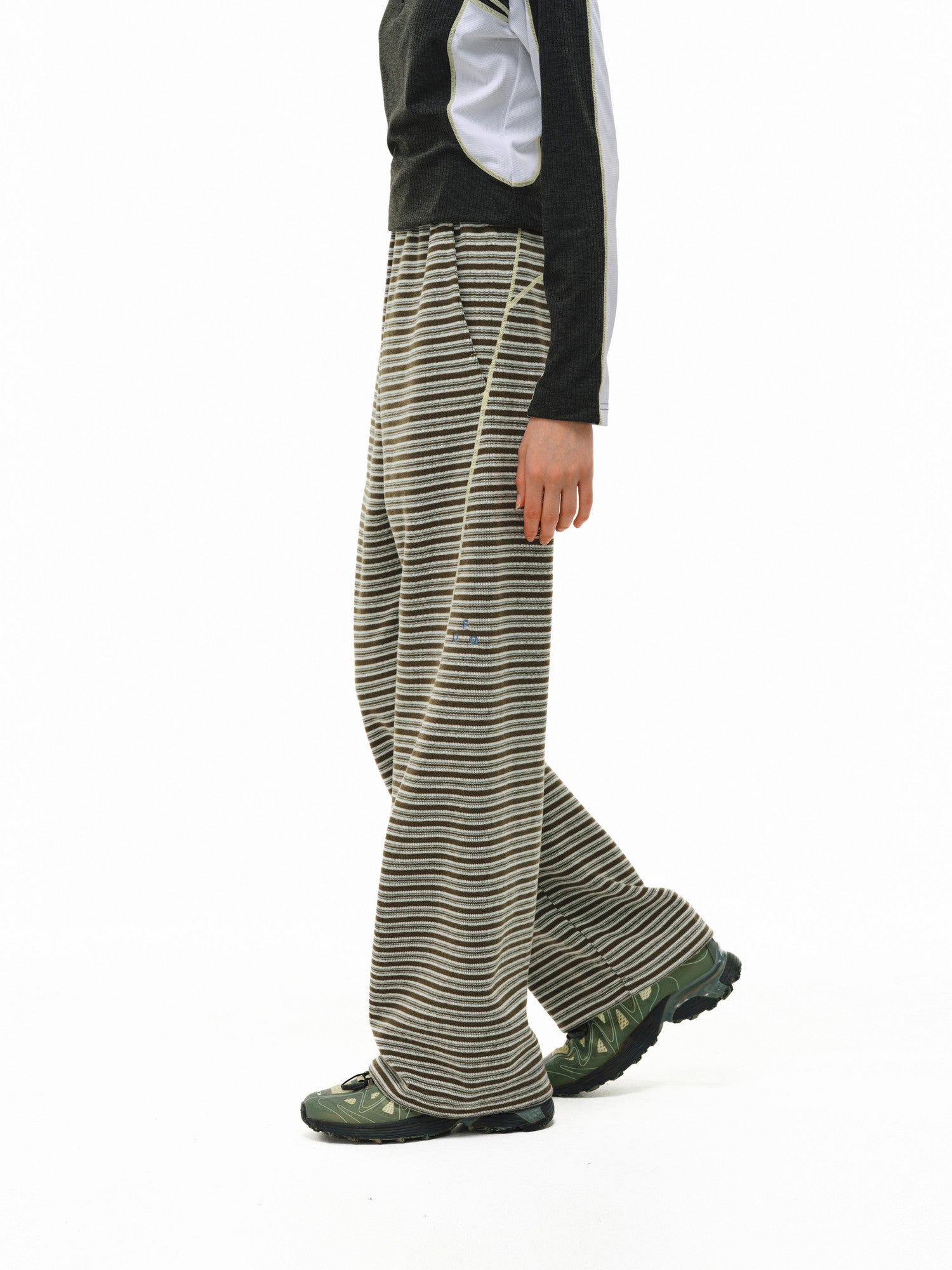 FPA Outdoor Relaxed Striped Pants – Loose Straight-Leg Retro Contrast Color Casual Trousers for Spring/Autumn