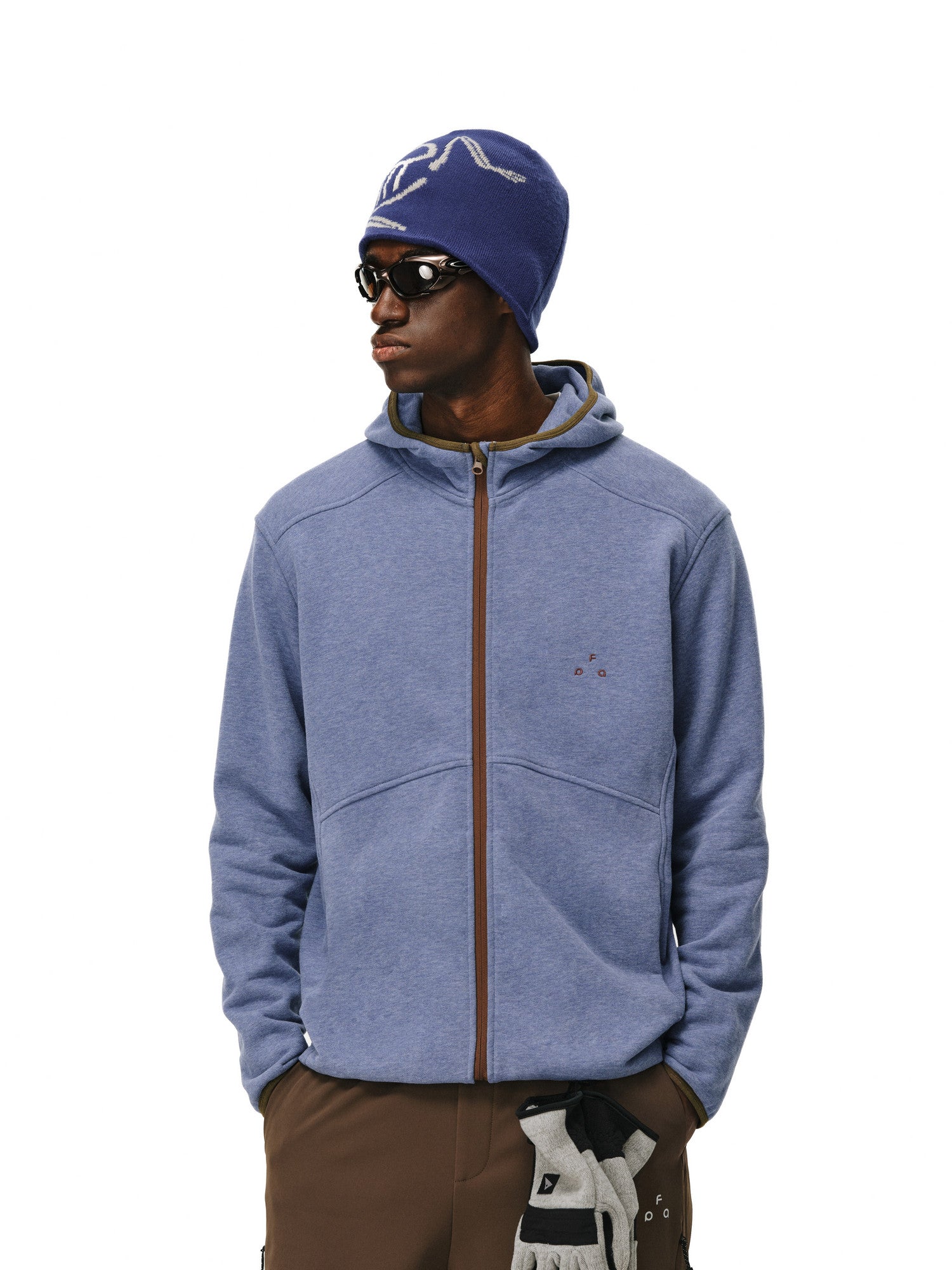 FPA7A Antibacterial Cotton Thermal Zip Hoodie – Casual Retro Contrast Color Heavyweight Couple Hooded Jacket for Spring/Autumn