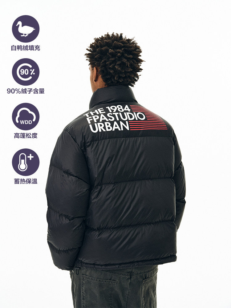 FPA Stripe Flag Sports Slogan Down Jacket – Winter Chinese Streetwear Loose Padded Coat