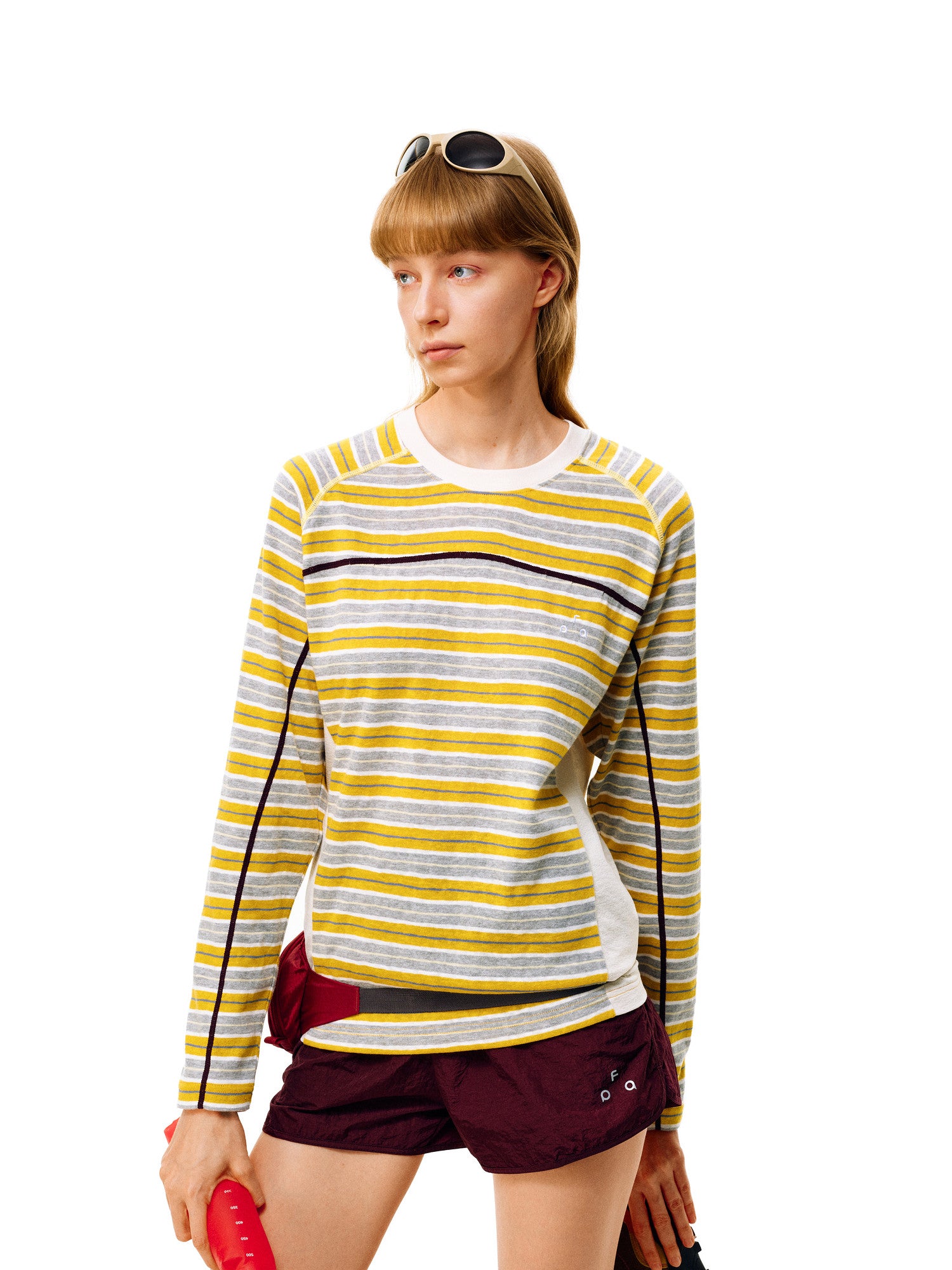 FPA Antibacterial Skin-Friendly Contrast Texture Stripe Long-Sleeve 2026 Autumn New Couple Round Neck Casual Sports T-Shirt