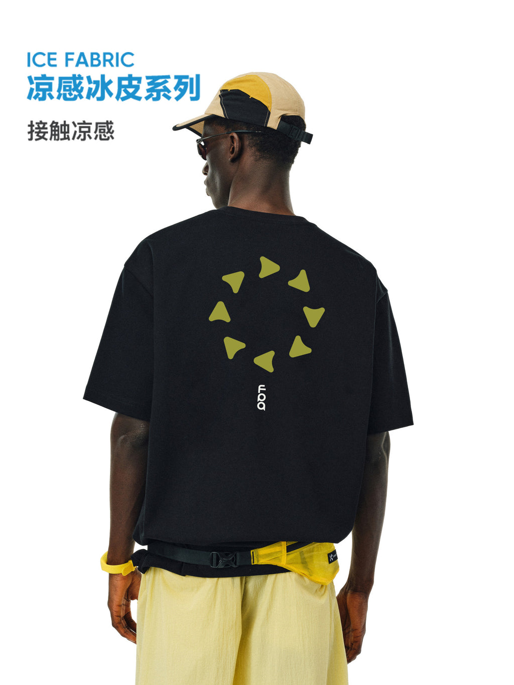 FPA Cool-Touch Ice Skin Sports Outdoor Short Sleeve T-Shirt, Streetwear Trendy American Style Summer Casual Couple Black Short Sleeve Men