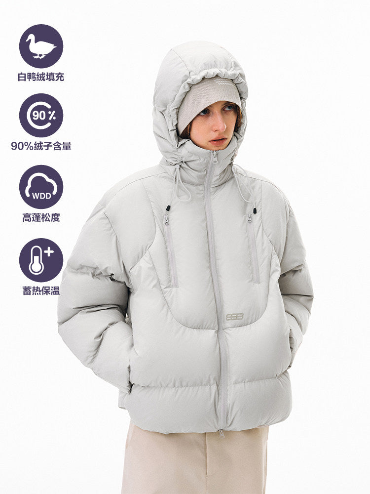 FPA Double-Zip Hooded Down Jacket – Chinese Streetwear Trend Winter Short Couple Warm Coat