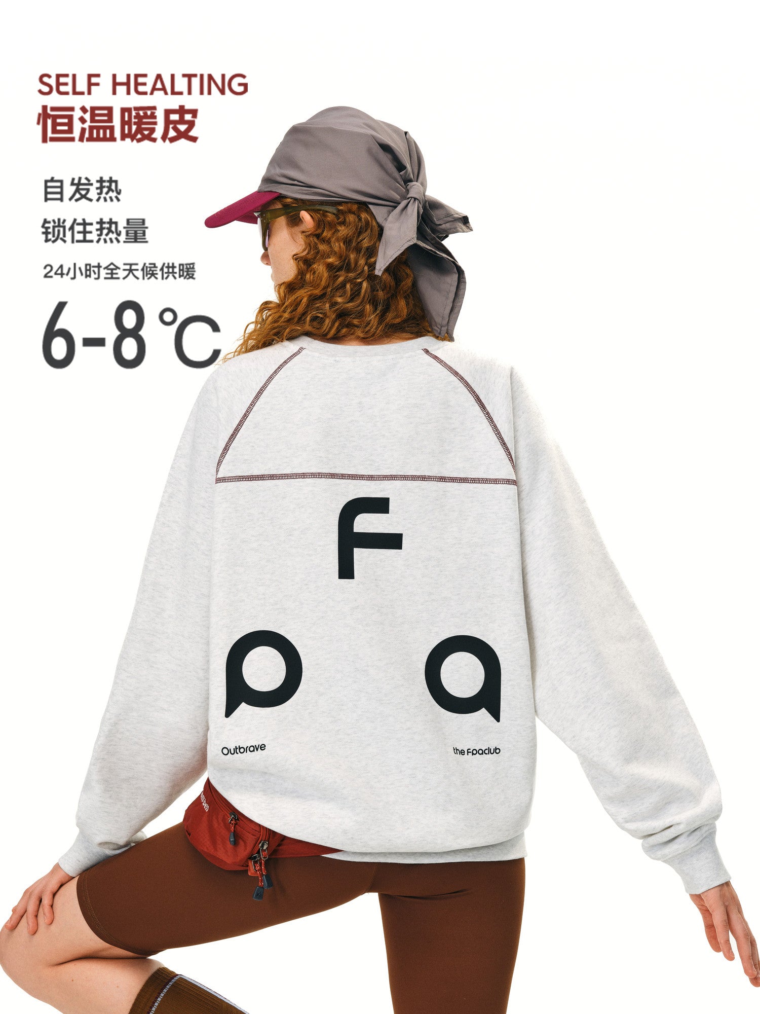 FPA Warm Fleece Round Neck Sweatshirt – Spring/Fall Chinese Streetwear Trend, Loose Fit, Couple Matching Pullover Top