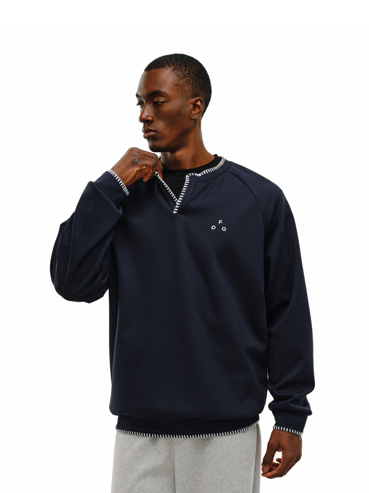 FPA Henry Neck Casual Pullover Sweatshirt 2026 Spring New V-Neck Minimalist Design Inner Layer Long Sleeve Top