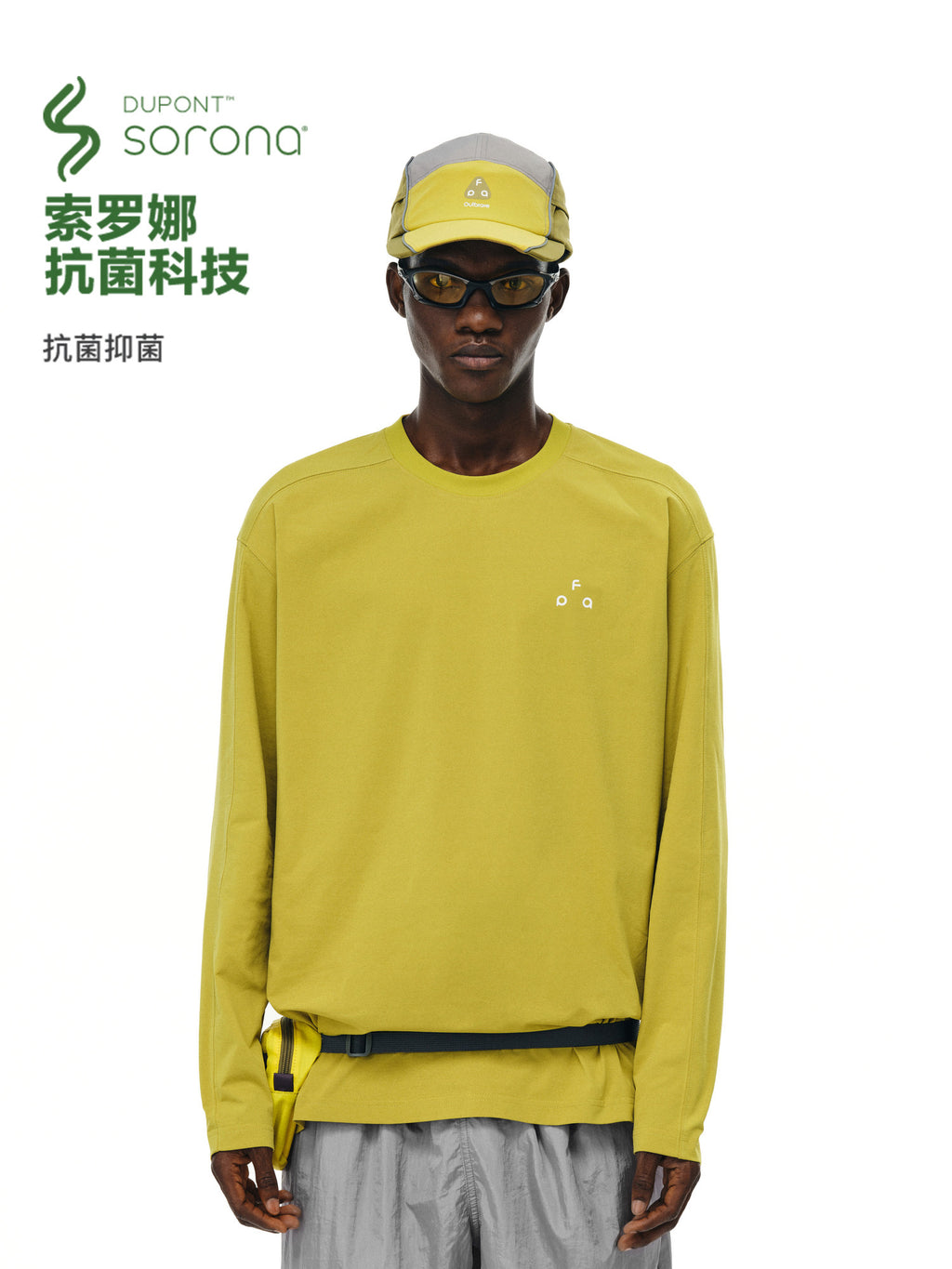 FPA Sorona Antibacterial Comfort Long-Sleeve Shirt – American Casual Streetwear Basic Logo Couple Tee for Spring/Autumn