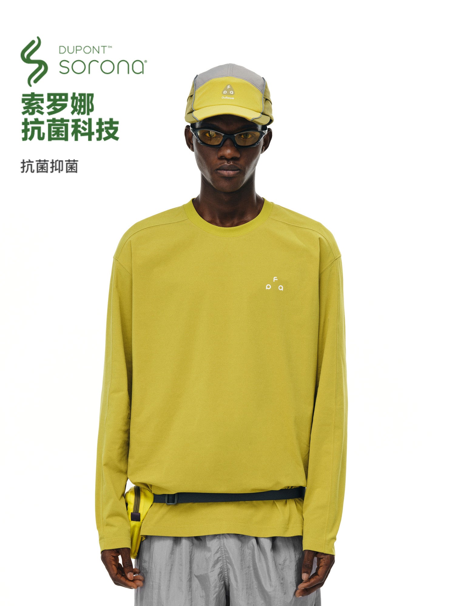 FPA Sorona Antibacterial Comfort Long-Sleeve Shirt – American Casual Streetwear Basic Logo Couple Tee for Spring/Autumn