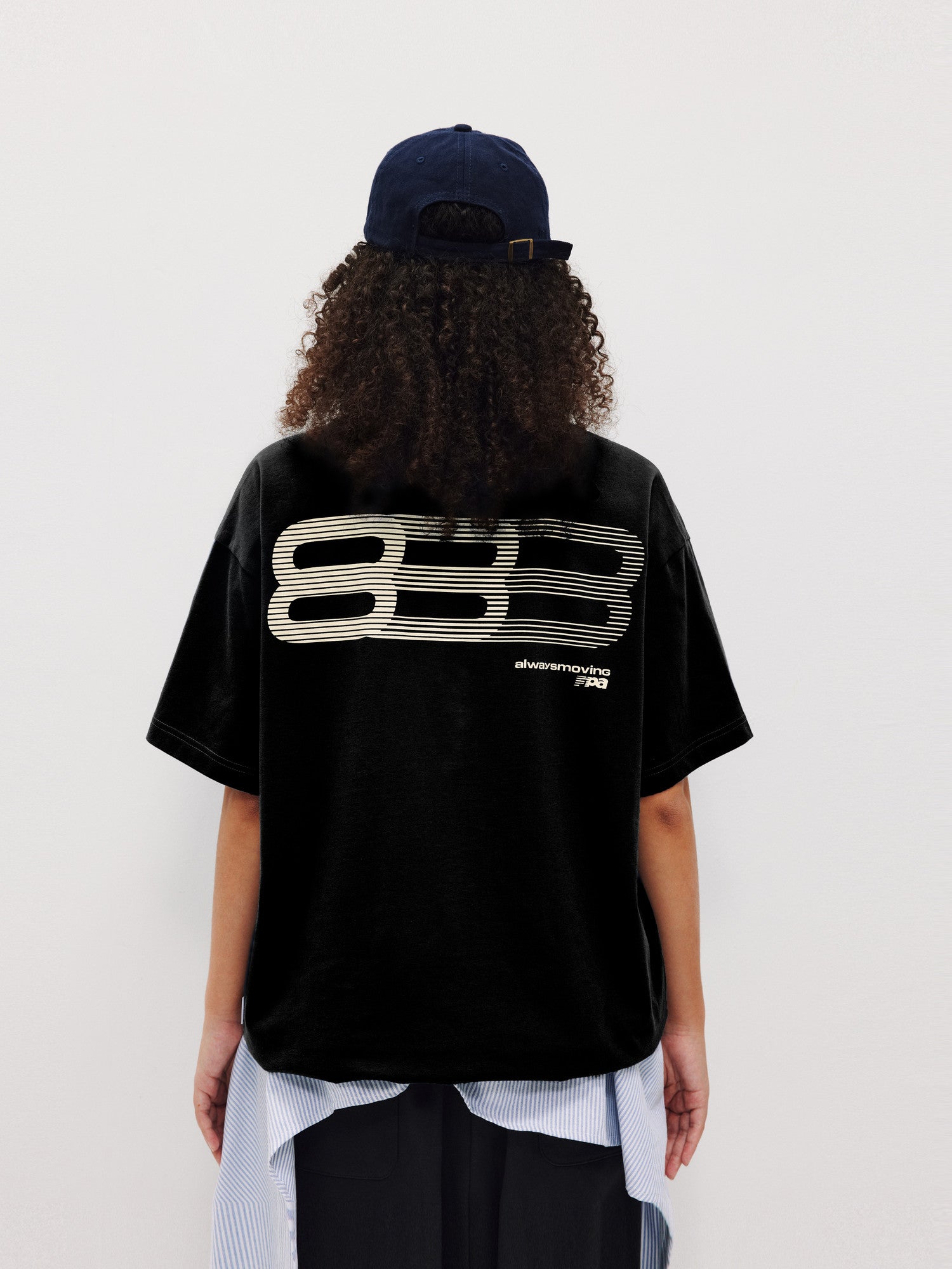 FPA Gradient Track Graphic Short Sleeve T-Shirt - Chinese Streetwear Summer Crew Neck Loose Fit Pure Cotton Couple Unisex Tee for Men