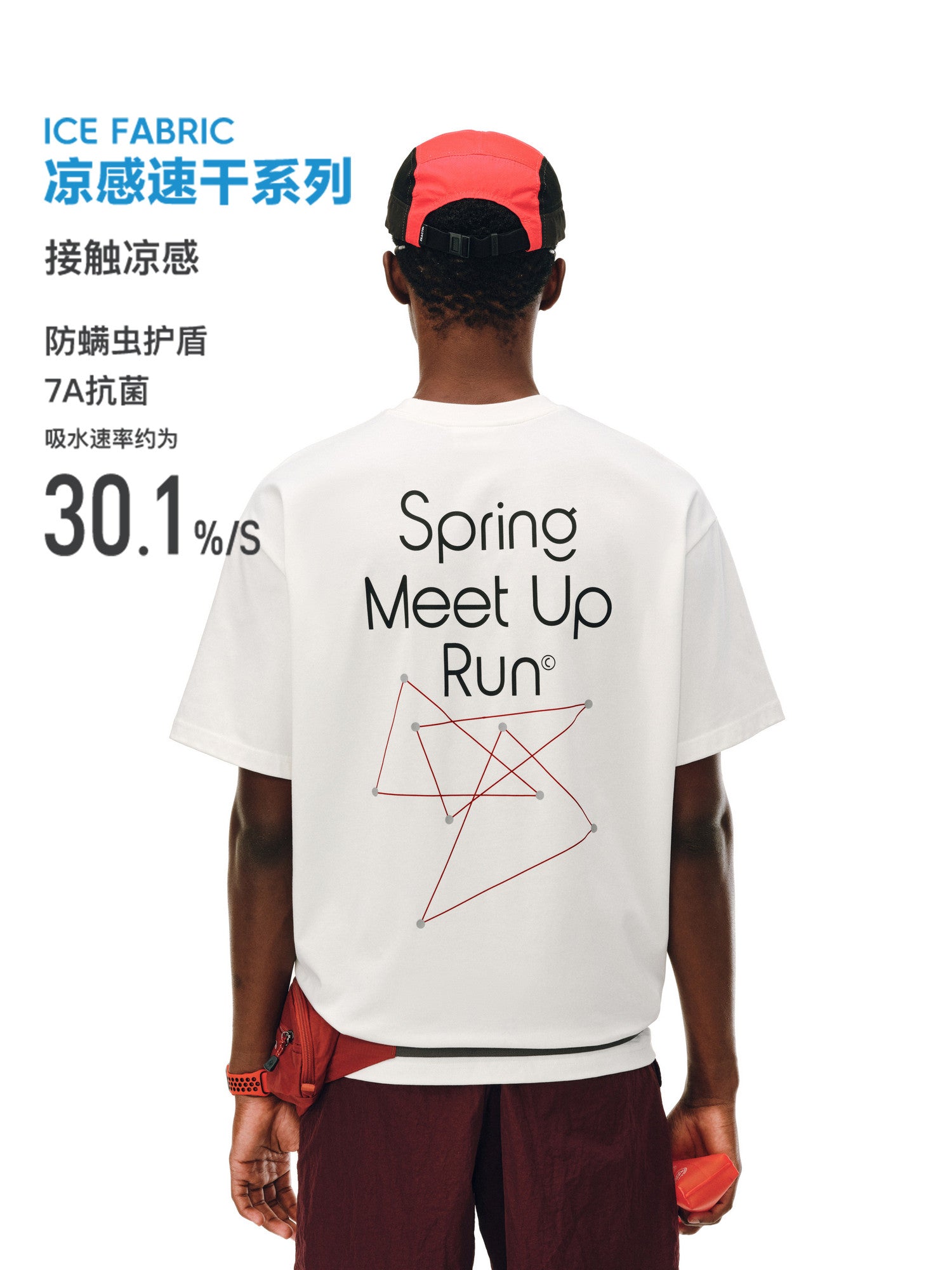 FPA Geometric Print Polka Dot Running Short Sleeve T-Shirt - Summer Outdoor Sports Quick-Dry Cool Touch Couple Half Sleeve Tee