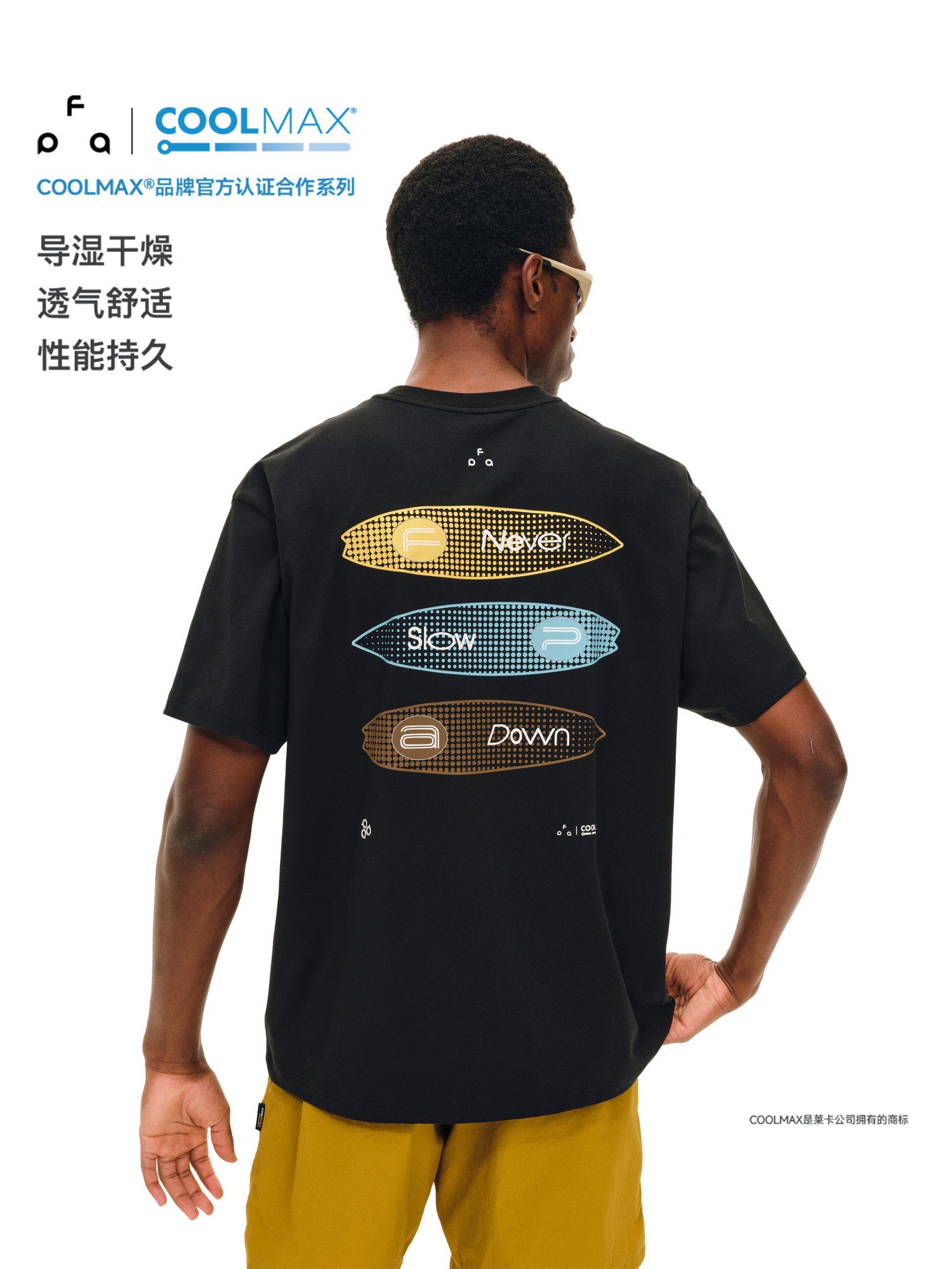 FPA COOLMAX Surfboard Polka Dot Pattern Sports Short Sleeve T-Shirt, Cool & Quick-Dry Breathable Summer Unisex Tee