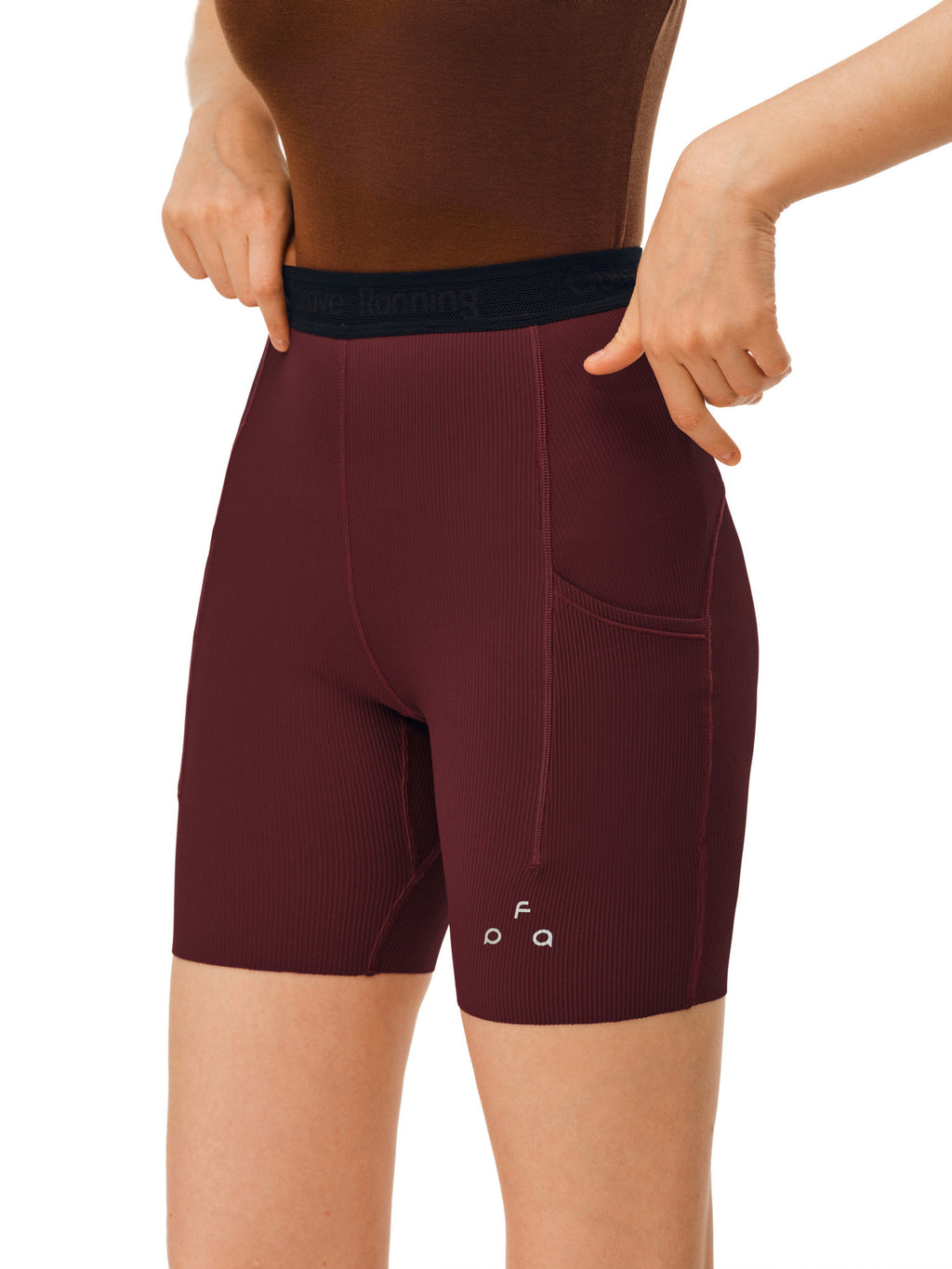 FPA Women's Anti-Slip Ribbed Running Compression Shorts for Outdoor Sports, Summer Fitness 3-Inch Shorts