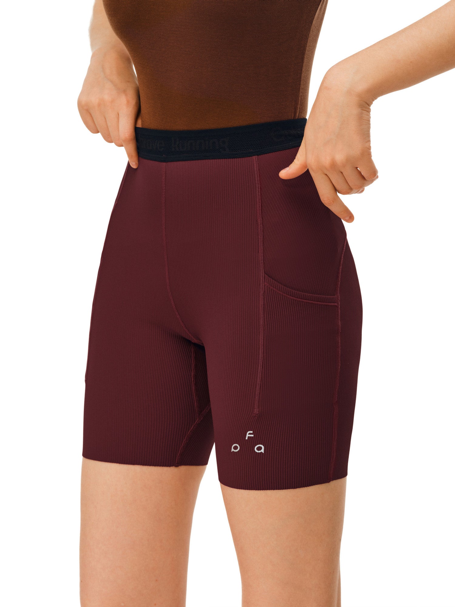 FPA Women's Anti-Slip Ribbed Running Compression Shorts for Outdoor Sports, Summer Fitness 3-Inch Shorts