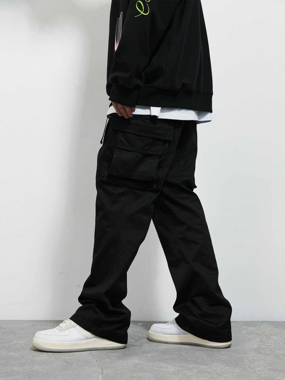 FPA (VENGETICE) Loose Flared Wide-Leg Cargo Pants, Chinese Streetwear, Spring/Fall Athletic Casual Men's Trousers