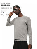 FPA Seamless Knit Textured Panel Sports T-Shirt for Outdoor Fitness Running Quick-Dry Design Crew Neck Autumn Long Sleeve Men