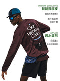 FPA Moisture-Wicking Quick-Dry Printed Long-Sleeve T-Shirt with Water-Activated Print, Outdoor Spring/Fall, Couple Style, Wine Red