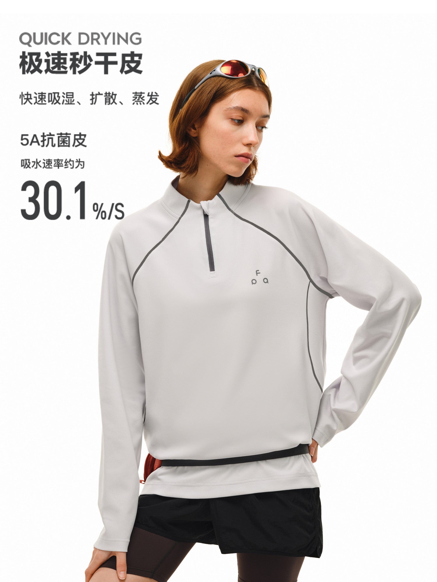 FPA5A Antimicrobial Quick-Dry Half-Zip Long-Sleeve Sports T-Shirt for Men and Women, Spring Outdoor Casual Pullover