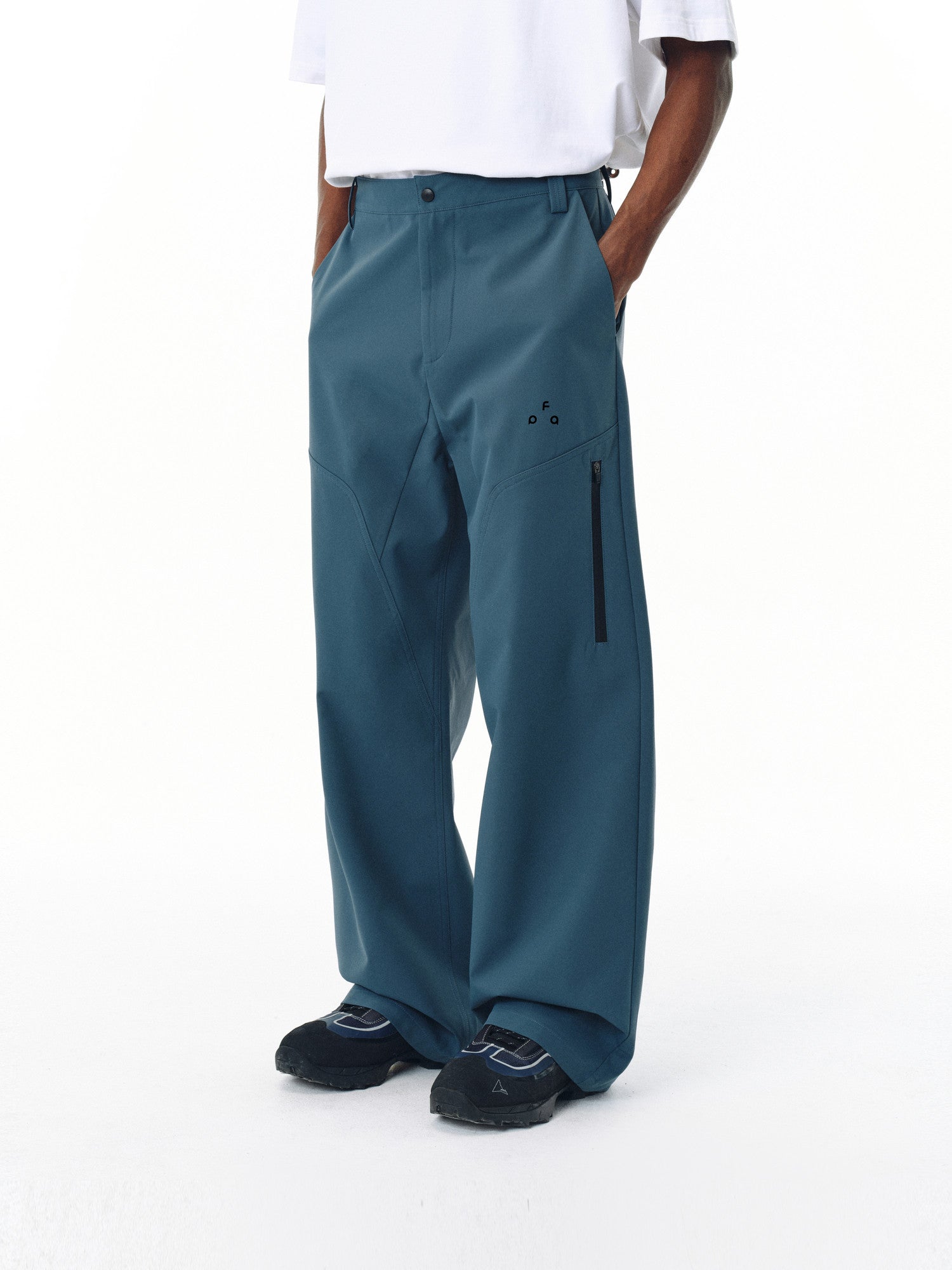 FPA Waterproof Softshell Outdoor Casual Pants - Chinese Street Style Loose Straight-Leg Sports Windproof Hiking Trousers for Couples