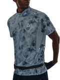 FPA Quick-Dry Tie-Dye Paneled Sports Short Sleeve Outdoor Cool Touch Half-Zip T-Shirt for Men