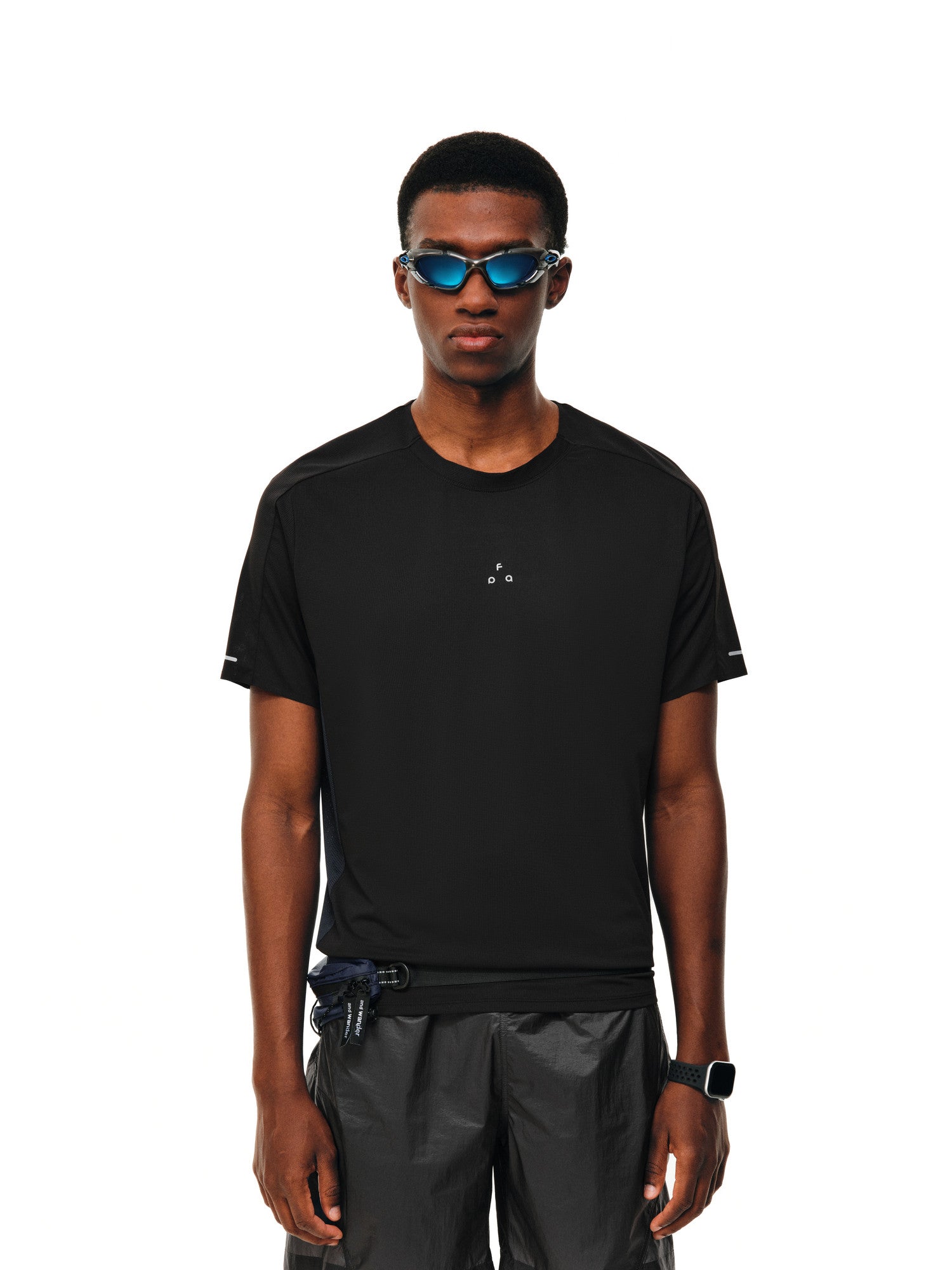FPA Men's and Women's Summer Breathable Mesh Short-Sleeve T-Shirt with Contrast Trim, Round Neck, Basic Logo, Athletic Fit