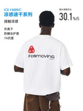 FPA Brand Logo Short Sleeve Quick-Dry T-Shirt, Chinese Streetwear Summer Cooling Casual Round Neck Couple White Tee