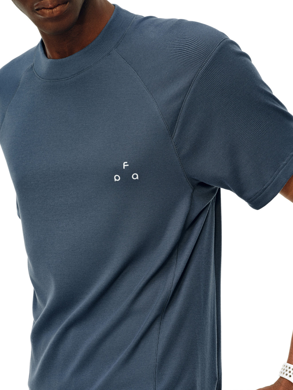 FPA Lyocell Wool Small Shrimp Ribbed Short Sleeve Summer Basic Logo Triangle Sports Crew Neck T-Shirt