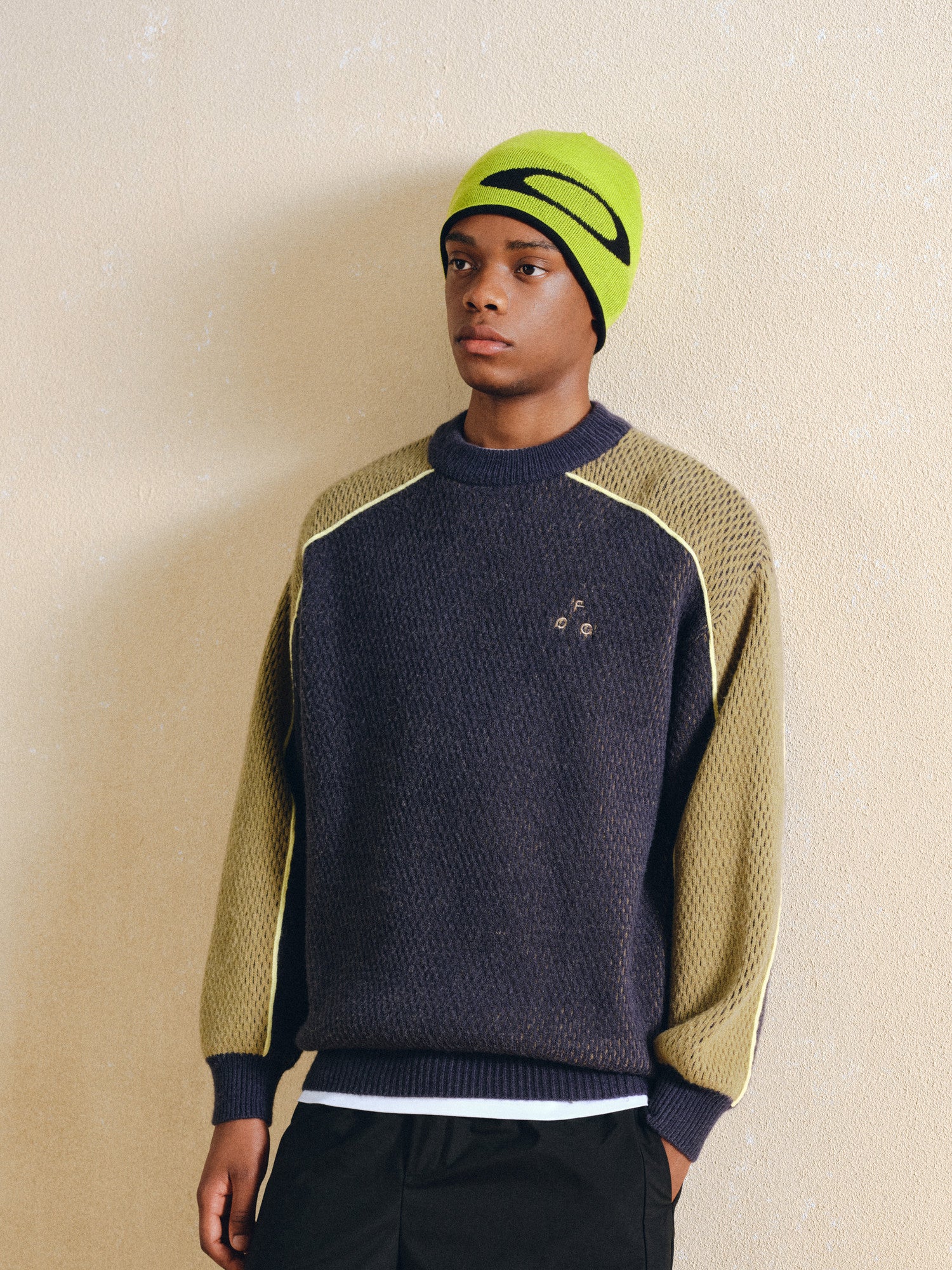 FPA Color-Block Logo Two-Sided Knit Sweater | Premium Crew Neck Pullover for Couples