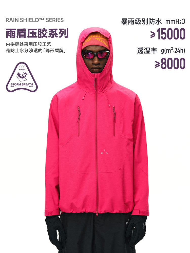 FPA Rain Shield Sealed-Seam Outdoor Moisture-Wicking Double-Zip Hiking Jacket for Men and Women