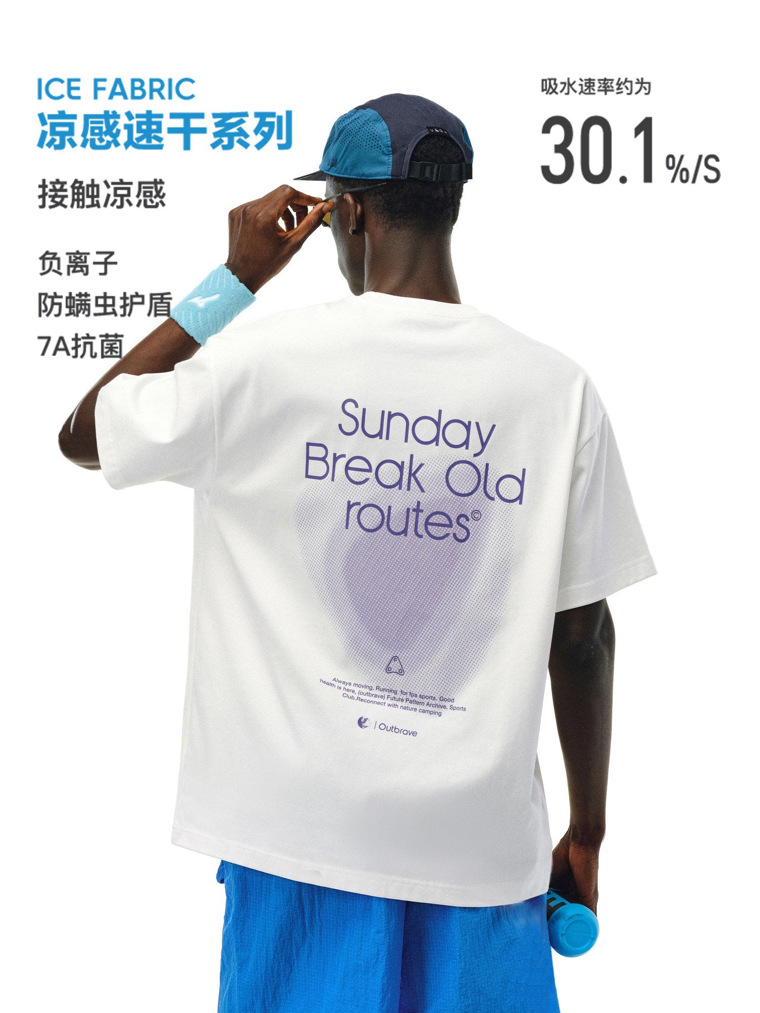FPA Cool-Touch Quick-Dry 7A Antibacterial Mountain Print Short Sleeve T-Shirt for Couples - Unisex Outdoor Sports Tee