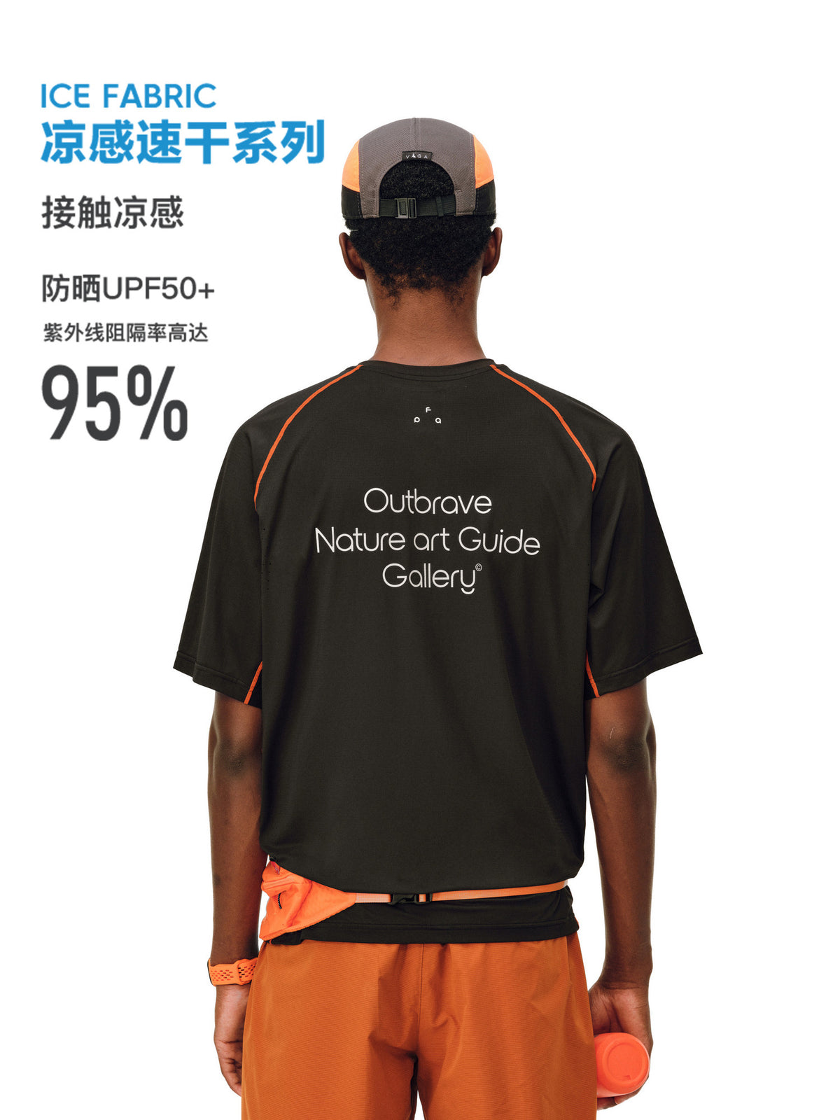 FPA Color-Block Stitching Breathable Paneled Short Sleeve Outdoor Sports Fitness Quick-Dry Cool Touch Round Neck Couple T-Shirt for Men