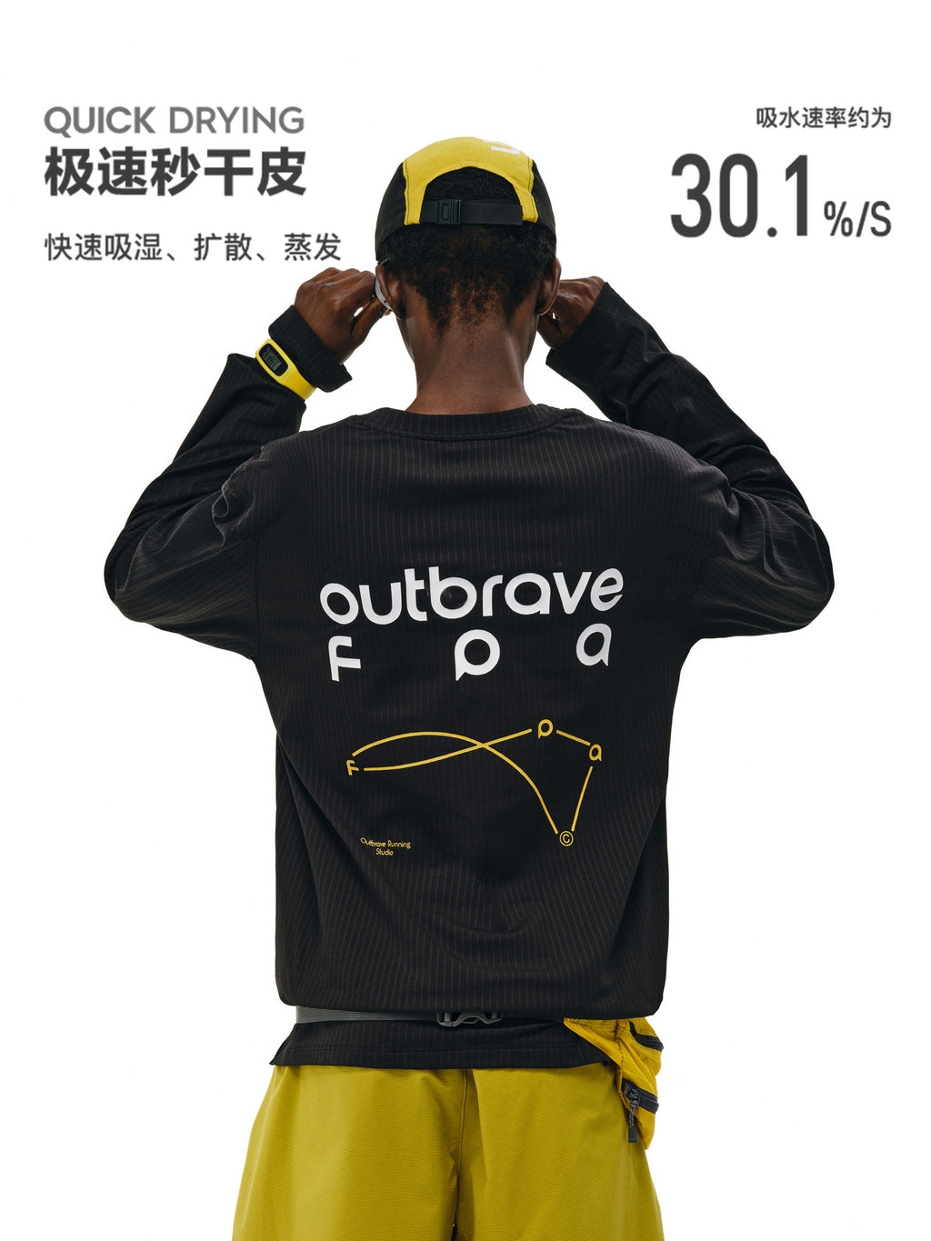FPA Quick-Dry Outdoor Casual Long-Sleeve T-Shirt 2026 New Spring/Autumn Chinese Style Crew Neck Loose Fit Sports Couple Black Tee