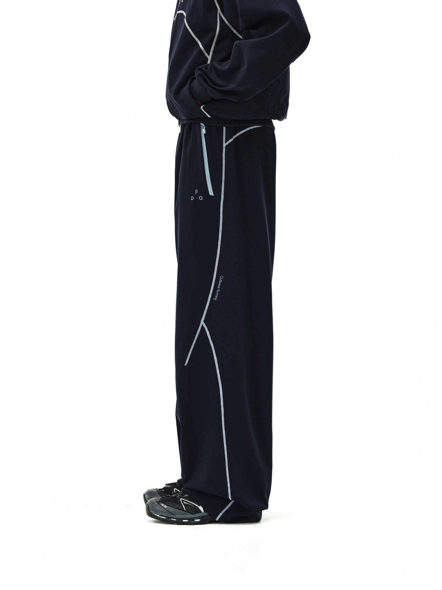 FPA Lightweight Breathable Contrast Stitch Textured Knit Pants - Relaxed Straight Leg Unisex Outdoor Casual Trousers
